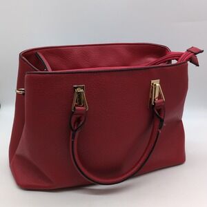 Mathew‎ + Julian Purse Womens Red L Faux Leather Double Pockets Zip Crossbody